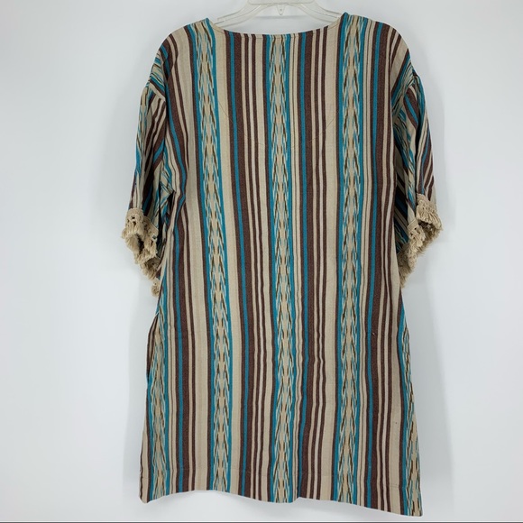 Uncle Frank Striped Flared Fringe Sleeve Dress XS - Picture 5 of 10